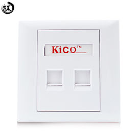 Kico cat6 cat7 RJ45 port doule pvc faceplate Tipe 86 * 86 Networking Faceplate